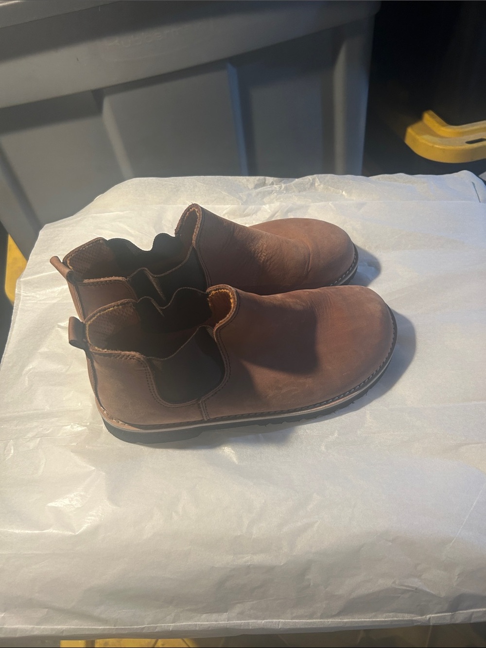 Women's Brown Leather Chelsea Combat Boots